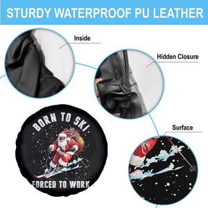 Skiing Santa Christmas Spare Tire Cover Funny Born to Ski Forced to Work TS10 Print Your Wear