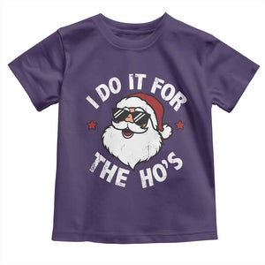 I Do It For The Ho's Toddler T Shirt Funny Inappropriate Santa Christmas TS10 Purple Print Your Wear