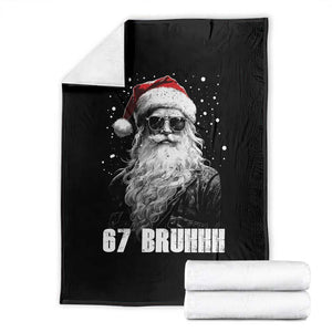 Cool Santa Claus Six Seven 67 Meme Throw Blanket Funny 6 7 Gen Alpha Slang Viral Meme TS10 Black Print Your Wear