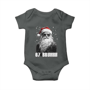 Cool Santa Claus Six Seven 67 Meme Baby Onesie Funny 6 7 Gen Alpha Slang Viral Meme TS10 Dark Heather Print Your Wear