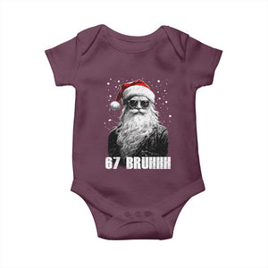 Cool Santa Claus Six Seven 67 Meme Baby Onesie Funny 6 7 Gen Alpha Slang Viral Meme TS10 Maroon Print Your Wear