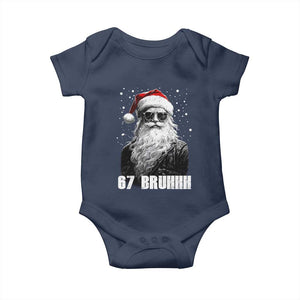 Cool Santa Claus Six Seven 67 Meme Baby Onesie Funny 6 7 Gen Alpha Slang Viral Meme TS10 Navy Print Your Wear