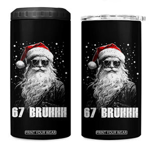 Cool Santa Claus Six Seven 67 Meme 4 in 1 Can Cooler Tumbler Funny 6 7 Gen Alpha Slang Viral Meme TS10 One Size: 16 oz Black Print Your Wear