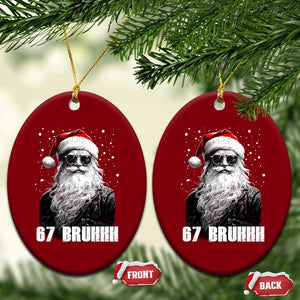 Cool Santa Claus Six Seven 67 Meme Ceramic Ornament Funny 6 7 Gen Alpha Slang Viral Meme TS10 Print Your Wear
