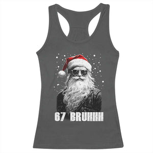 Cool Santa Claus Six Seven 67 Meme Racerback Tank Top Funny 6 7 Gen Alpha Slang Viral Meme TS10 Dark Heather Print Your Wear