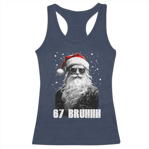 Cool Santa Claus Six Seven 67 Meme Racerback Tank Top Funny 6 7 Gen Alpha Slang Viral Meme TS10 Navy Print Your Wear