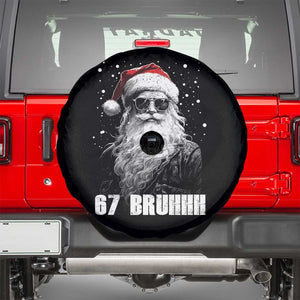 Cool Santa Claus Six Seven 67 Meme Spare Tire Cover Funny 6 7 Gen Alpha Slang Viral Meme TS10 Black Print Your Wear