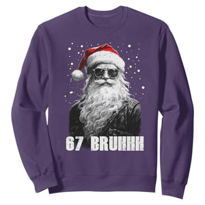 Cool Santa Claus Six Seven 67 Meme Sweatshirt Funny 6 7 Gen Alpha Slang Viral Meme TS10 Purple Print Your Wear