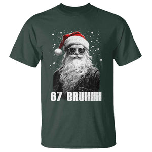 Cool Santa Claus Six Seven 67 Meme T Shirt Funny 6 7 Gen Alpha Slang Viral Meme TS10 Dark Forest Green Print Your Wear