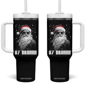Cool Santa Claus Six Seven 67 Meme Tumbler With Handle Funny 6 7 Gen Alpha Slang Viral Meme TS10 One Size: 40 oz Black Print Your Wear