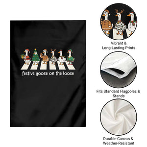Funny Christmas Goose Garden Flag Festive Goose On The Loose Xmas Meme TS10 Print Your Wear