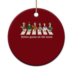 Funny Christmas Goose Ceramic Ornament Festive Goose On The Loose Xmas Meme TS10 1pc Red Print Your Wear