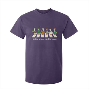 Funny Christmas Goose T Shirt For Kid Festive Goose On The Loose Xmas Meme TS10 Purple Print Your Wear