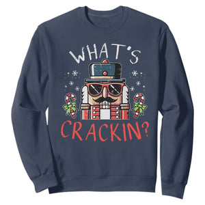 Christmas Nutcracker Sweatshirt Whats Crackin Funny Xmas TS10 Navy Print Your Wear