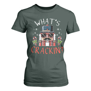 Christmas Nutcracker T Shirt For Women Whats Crackin Funny Xmas TS10 Dark Forest Green Print Your Wear