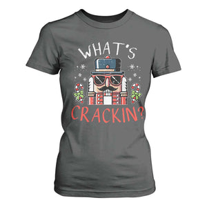 Christmas Nutcracker T Shirt For Women Whats Crackin Funny Xmas TS10 Dark Heather Print Your Wear