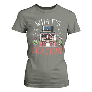 Christmas Nutcracker T Shirt For Women Whats Crackin Funny Xmas TS10 Military Green Print Your Wear