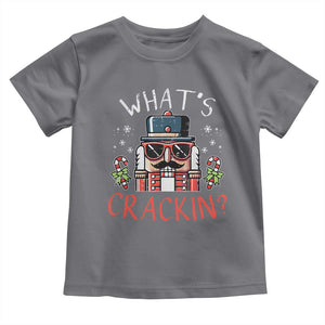 Christmas Nutcracker Toddler T Shirt Whats Crackin Funny Xmas TS10 Charcoal Print Your Wear