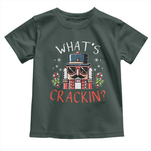 Christmas Nutcracker Toddler T Shirt Whats Crackin Funny Xmas TS10 Dark Forest Green Print Your Wear