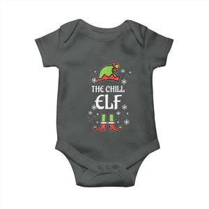 Funny Christmas Chill Guy Baby Onesie The Chill Elf Meme Xmas Family Match TS10 Dark Heather Print Your Wear