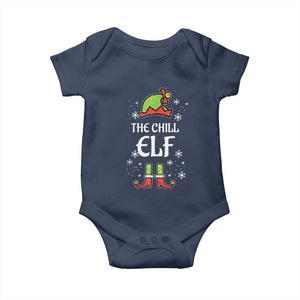 Funny Christmas Chill Guy Baby Onesie The Chill Elf Meme Xmas Family Match TS10 Navy Print Your Wear