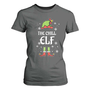 Funny Christmas Chill Guy T Shirt For Women The Chill Elf Meme Xmas Family Match TS10 Dark Heather Print Your Wear