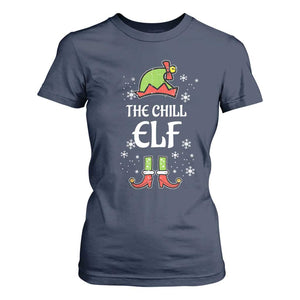 Funny Christmas Chill Guy T Shirt For Women The Chill Elf Meme Xmas Family Match TS10 Navy Print Your Wear
