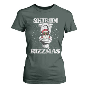 Funny Christmas T Shirt For Women Skibidi Rizzmas Rizz Santa Toilet Kid Cool TS10 Dark Forest Green Print Your Wear
