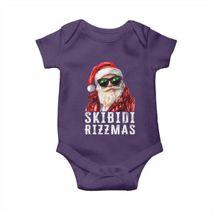 Funny Christmas Santa Baby Onesie Skibidi Rizzmas Christmas Rizz Santa Claus Charisma Kid Cool TS10 Purple Print Your Wear