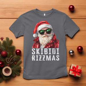 Funny Christmas Santa T Shirt Skibidi Rizzmas Christmas Rizz Santa Claus Charisma Kid Cool TS10 Charcoal Print Your Wear