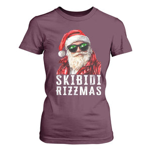 Funny Christmas Santa T Shirt For Women Skibidi Rizzmas Christmas Rizz Santa Claus Charisma Kid Cool TS10 Maroon Print Your Wear