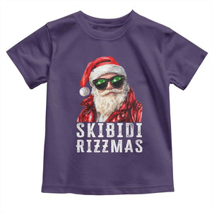 Funny Christmas Santa Toddler T Shirt Skibidi Rizzmas Christmas Rizz Santa Claus Charisma Kid Cool TS10 Purple Print Your Wear
