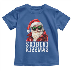 Funny Christmas Santa Toddler T Shirt Skibidi Rizzmas Christmas Rizz Santa Claus Charisma Kid Cool TS10 Royal Blue Print Your Wear