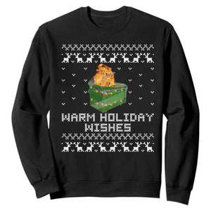 Funny Christmas Sweatshirt Warm Holiday Wishes Dumpster Fire Ugly Christmas TS10 Black Print Your Wear