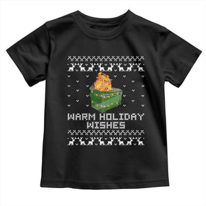 Funny Christmas Toddler T Shirt Warm Holiday Wishes Dumpster Fire Ugly Christmas TS10 Black Print Your Wear