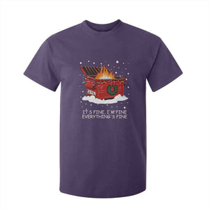 Dumpster Fire T Shirt For Kid Everythings Fine Funny Christmas TS10 Purple Print Your Wear