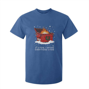 Dumpster Fire T Shirt For Kid Everythings Fine Funny Christmas TS10 Royal Blue Print Your Wear