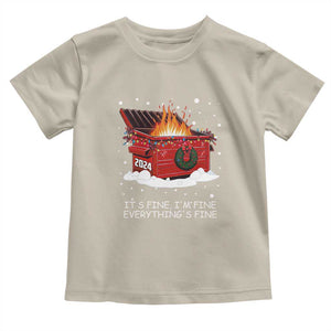 Dumpster Fire Toddler T Shirt Everythings Fine Funny Christmas TS10 Sand Print Your Wear