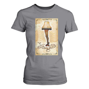 Funny Christmas Movie T Shirt For Women Fragile Leg Lamp TS10 Charcoal Print Your Wear