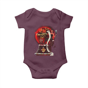 Christmas Krampus Baby Onesie Are You On The Naughty List Krampus Lover TS10 Maroon Print Your Wear