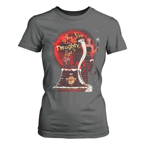 Christmas Krampus T Shirt For Women Are You On The Naughty List Krampus Lover TS10 Dark Heather Print Your Wear