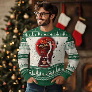 Xmas Krampus Ugly Christmas Sweater Are You On The Naughty List Krampus Lover TS10 Green Print Your Wear