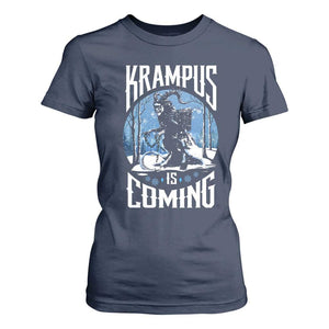 Christmas Krampus T Shirt For Women Krampusnacht Monster Krampus Lover Festive Horror TS10 Navy Print Your Wear