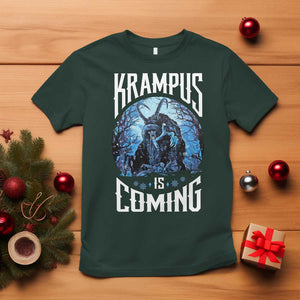 Christmas Krampus T Shirt Krampusnacht Monster Krampus Is Coming TS10 Dark Forest Green Print Your Wear