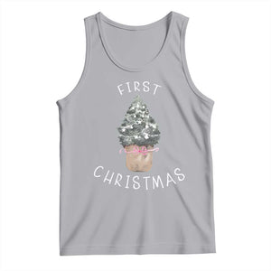 My First Christmas Tank Top Baby's First Holiday Xmas Tree Bow TS10 Athletic Heather Print Your Wear