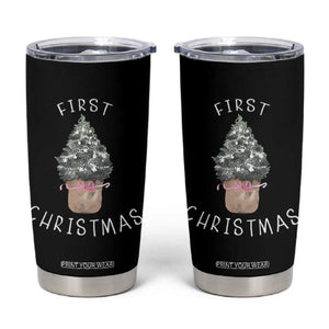 My First Christmas Tumbler Cup Baby's First Holiday Xmas Tree Bow TS10 Black Print Your Wear