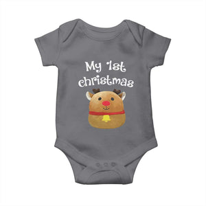 Baby First Christmas Outfit Baby Onesie Cute Reindeer Santa Boys Girls TS10 Charcoal Print Your Wear