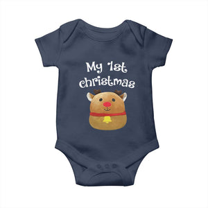 Baby First Christmas Outfit Baby Onesie Cute Reindeer Santa Boys Girls TS10 Navy Print Your Wear