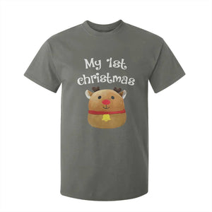 Baby First Christmas Outfit T Shirt For Kid Cute Reindeer Santa Boys Girls TS10 Military Green Print Your Wear