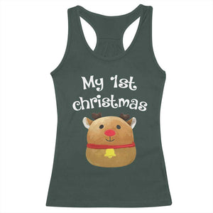 Baby First Christmas Outfit Racerback Tank Top Cute Reindeer Santa Boys Girls TS10 Dark Forest Green Print Your Wear